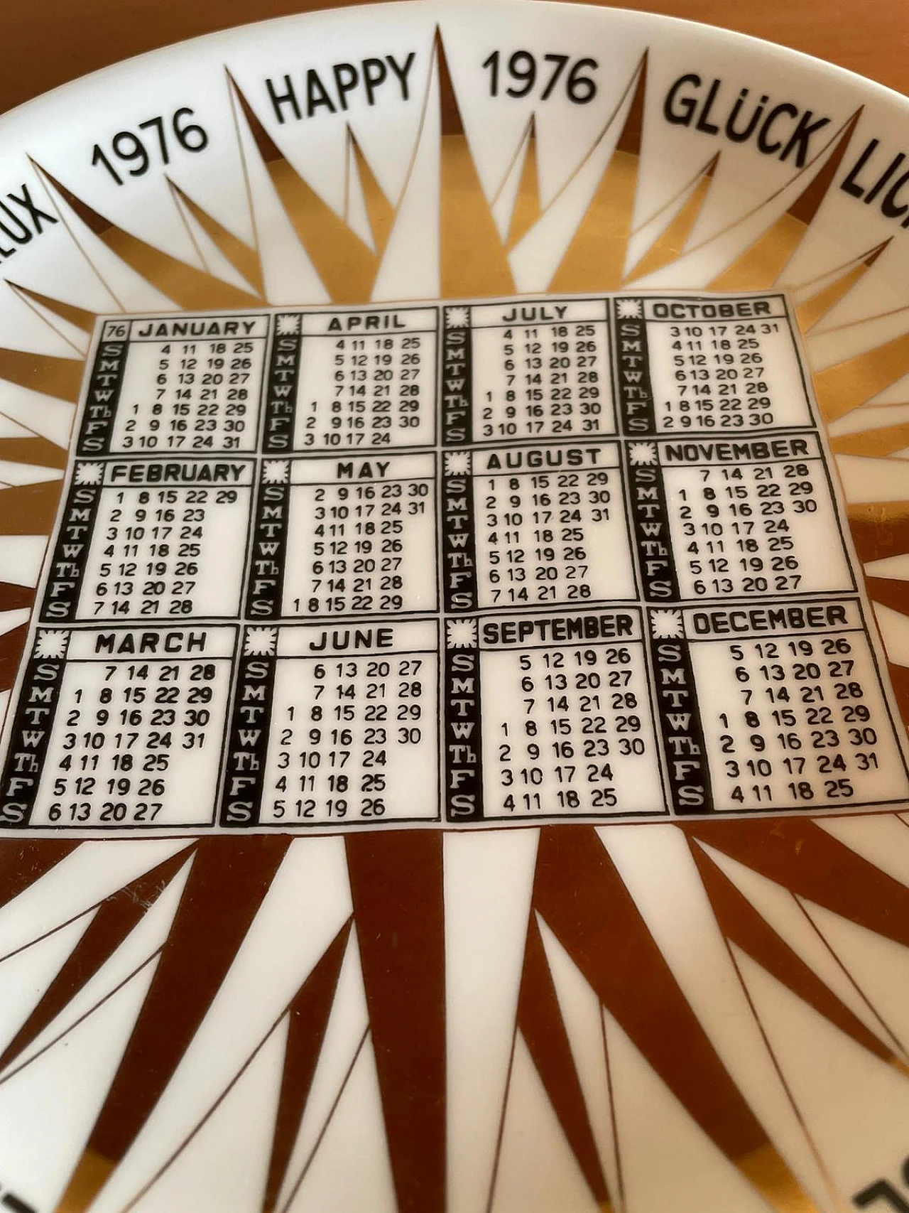 Calendar plate by Piero Fornasetti, 1976 3