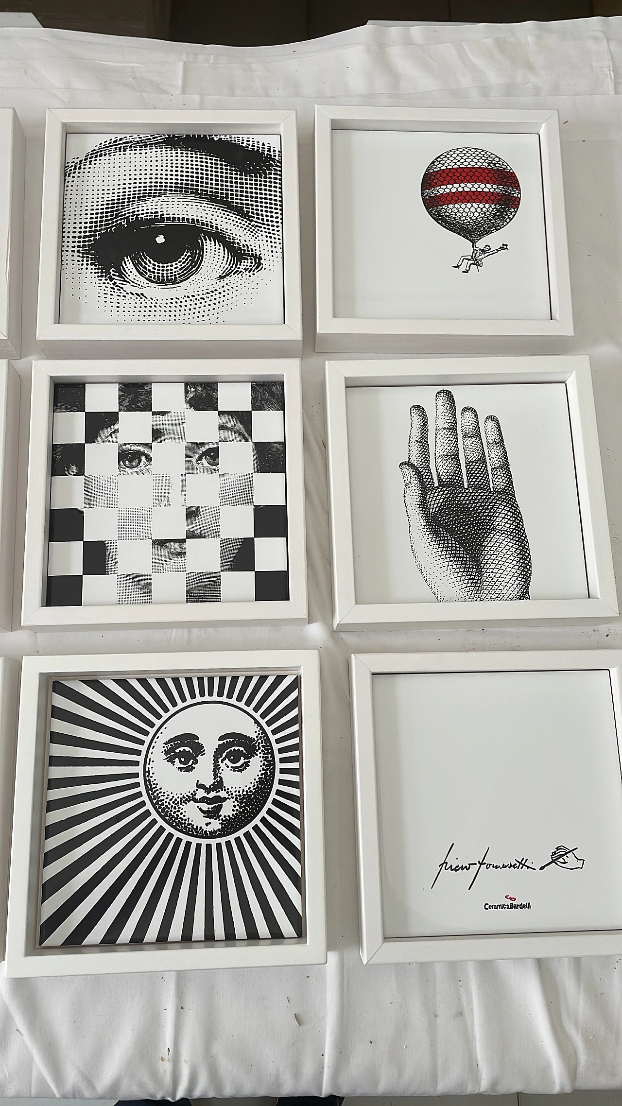 12 Ceramic frameworks with wooden frames by Fornasetti, 2000s 2