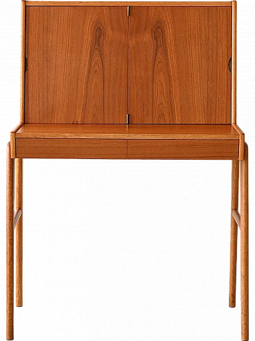 Scandinavian teak vanity table with mirror, 1960s