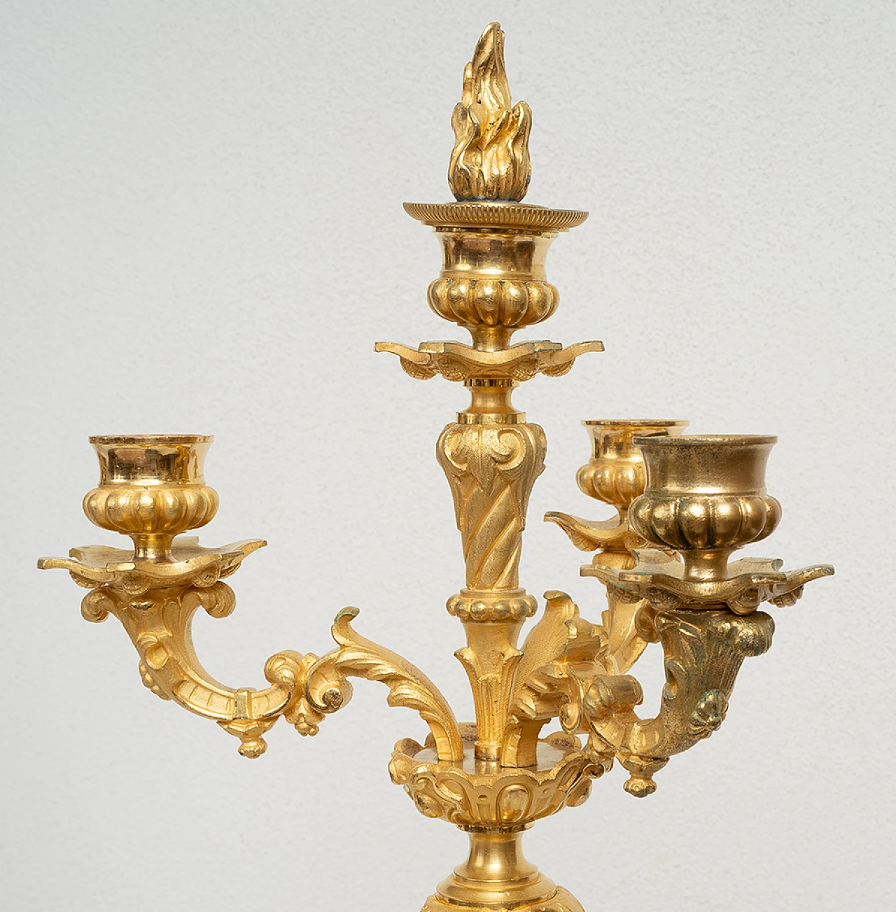 Pair of gilded bronze Charles X candle holders, early 19th century 2