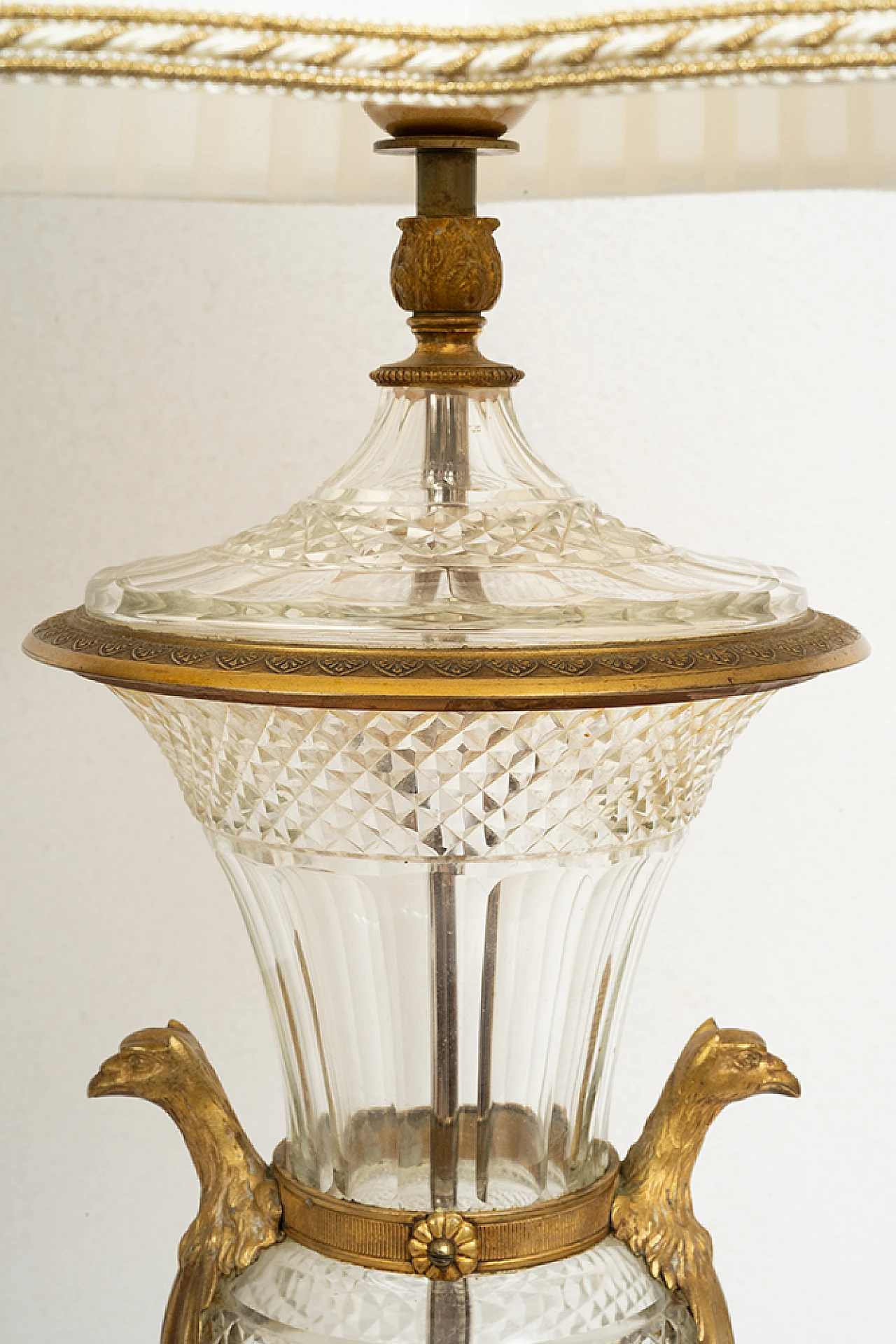 Empire lamp in gilded bronze and Bohemian crystal, 19th century 3