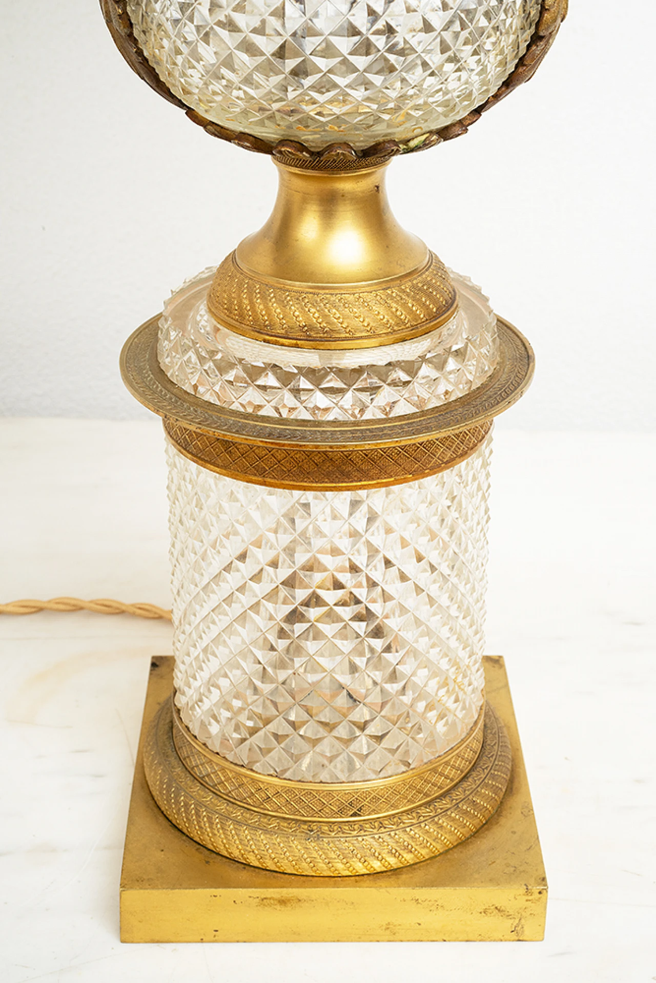 Empire lamp in gilded bronze and Bohemian crystal, 19th century 4