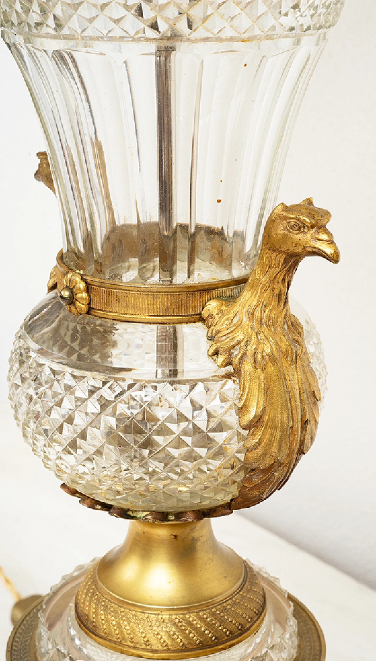 Empire lamp in gilded bronze and Bohemian crystal, 19th century 5