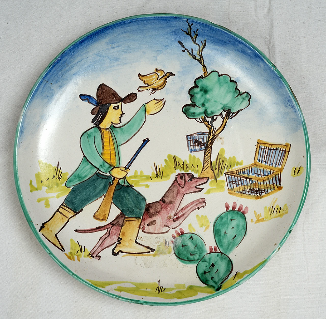 4 Vietri ceramic plates signed C.A.S, 1960s 3