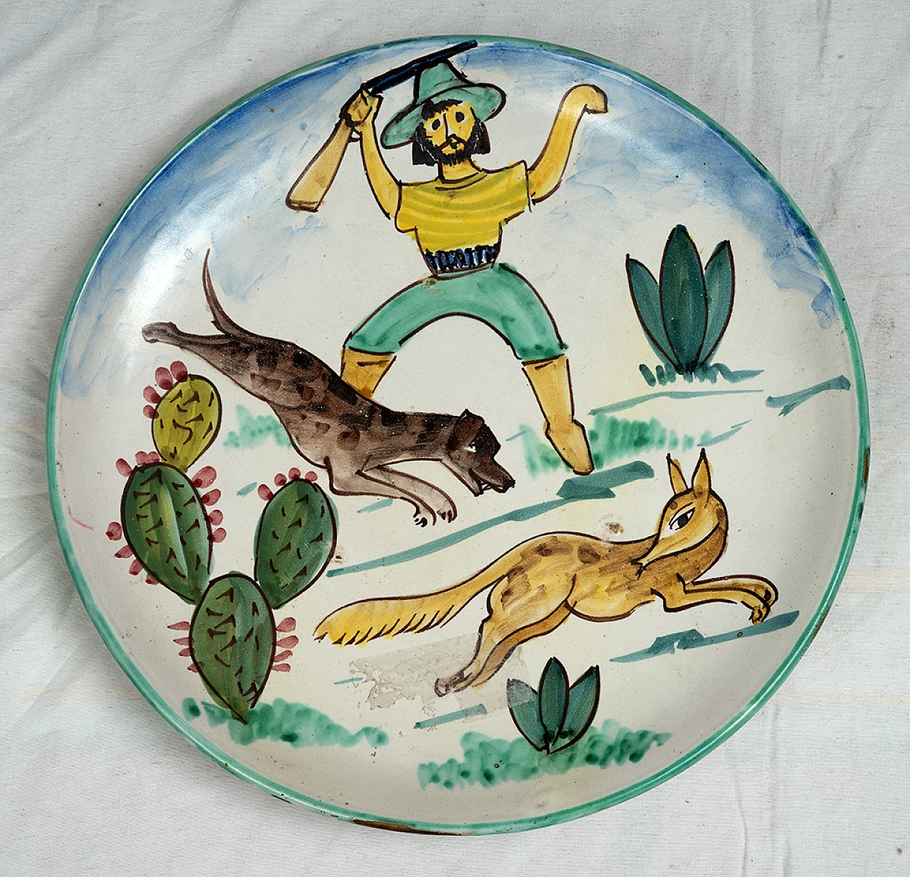 4 Vietri ceramic plates signed C.A.S, 1960s 4