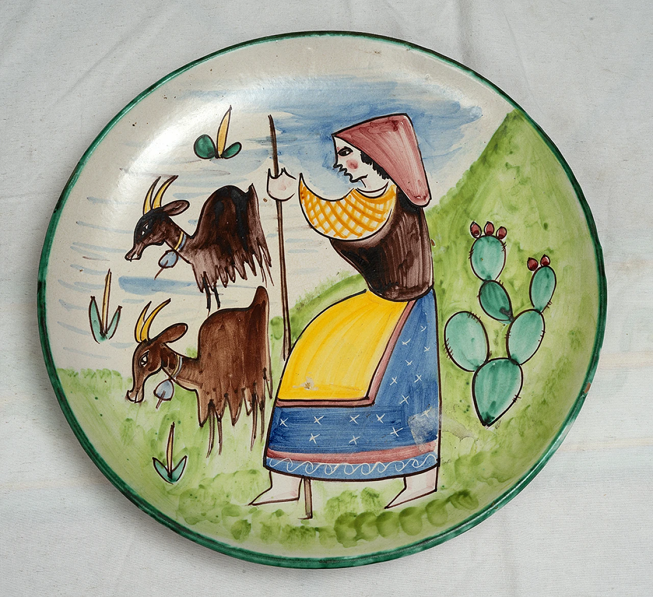 4 Vietri ceramic plates signed C.A.S, 1960s 5