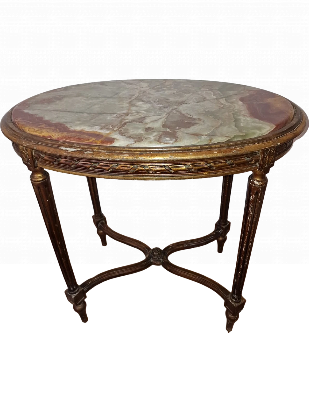 Gilt coffee table with onyx top, early 20th century 10