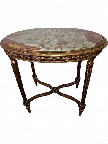 Gilt coffee table with onyx top, early 20th century