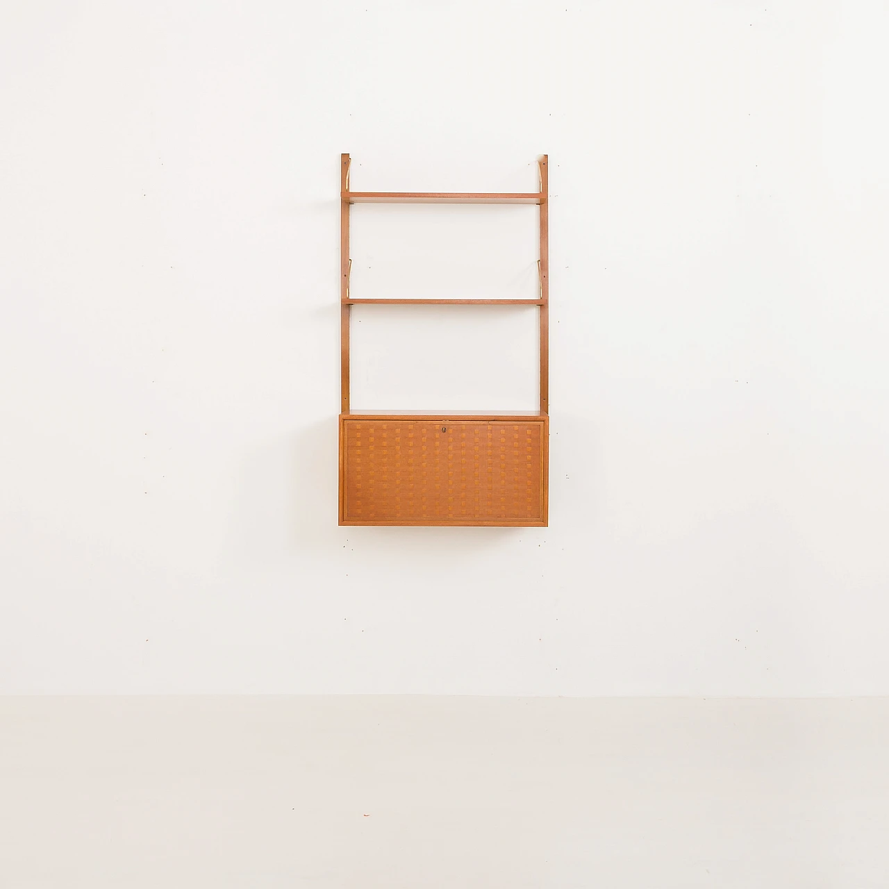 Teak wall unit with flap desk by Poul Cadovius, 1960s 7