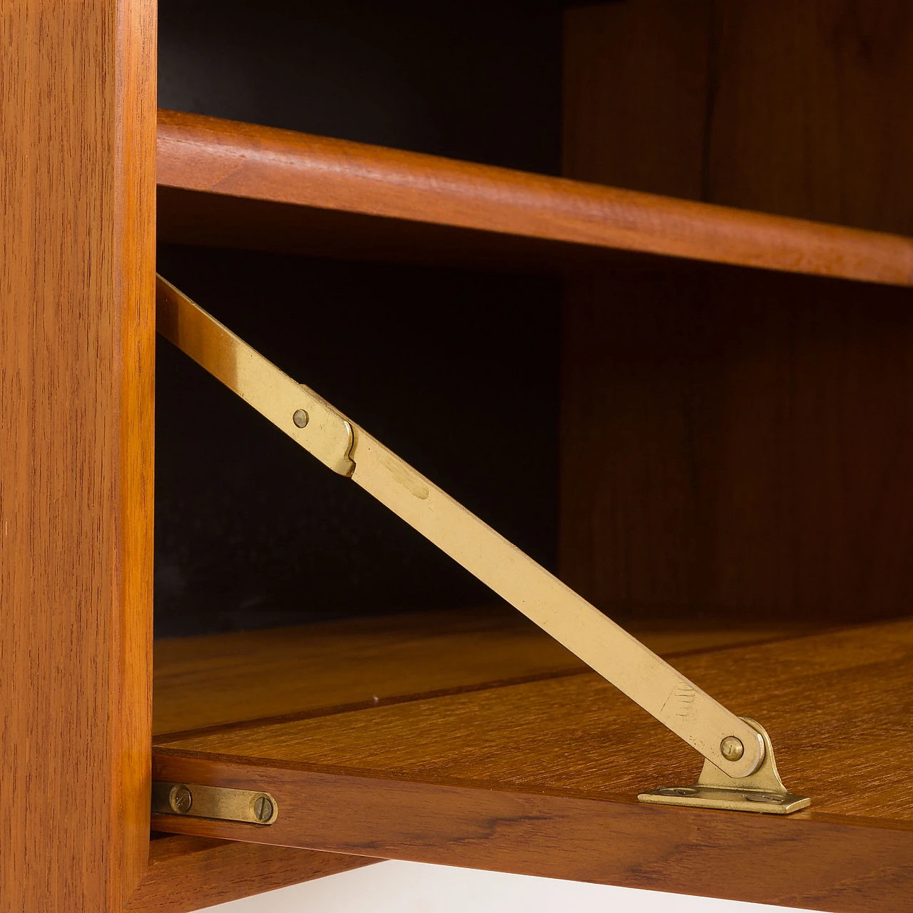 Teak wall unit with flap desk by Poul Cadovius, 1960s 10