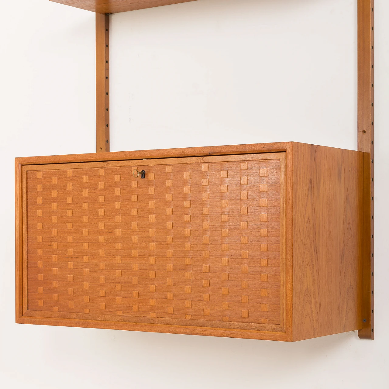 Teak wall unit with flap desk by Poul Cadovius, 1960s 14