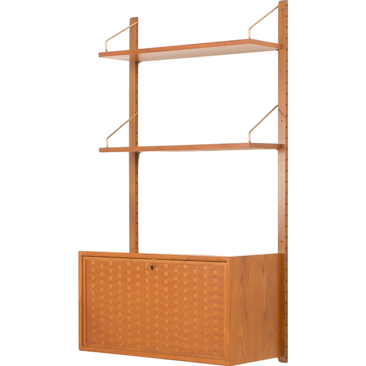 Teak wall unit with flap desk by Poul Cadovius, 1960s 17