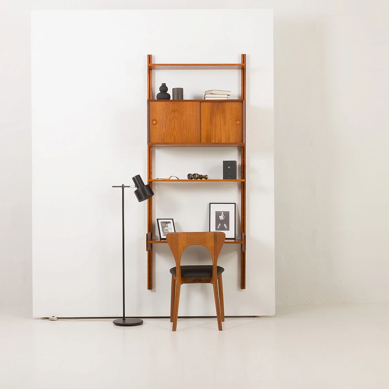 Teak wall unit with desk by Sven Andersen, 1960s 1