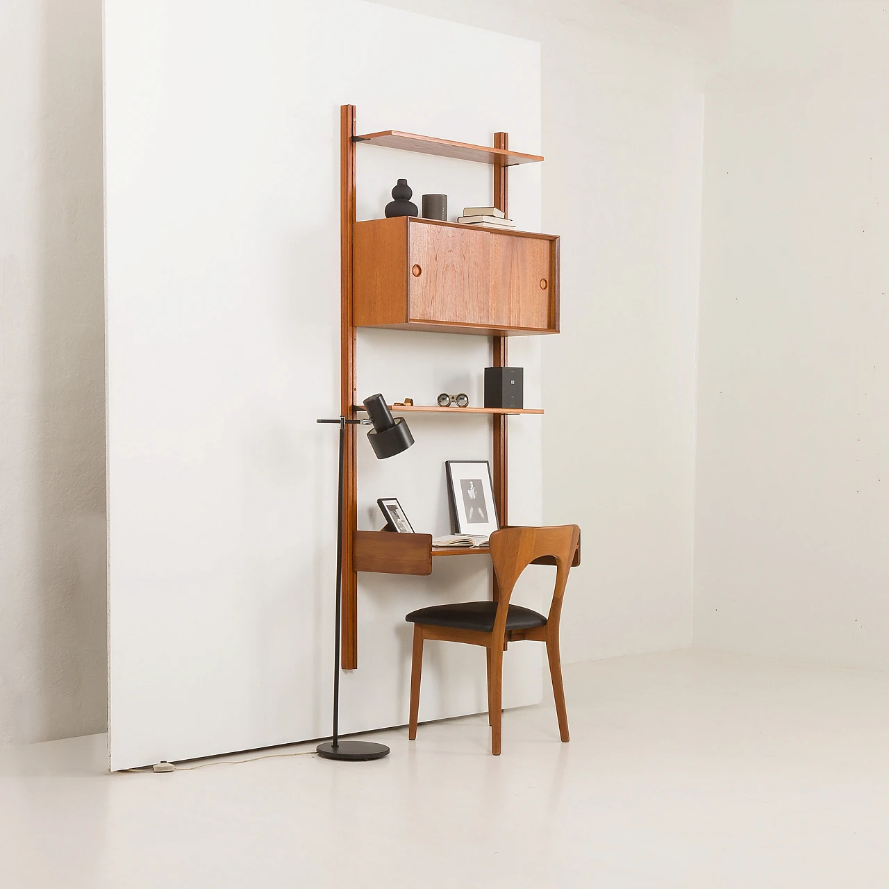 Teak wall unit with desk by Sven Andersen, 1960s 2