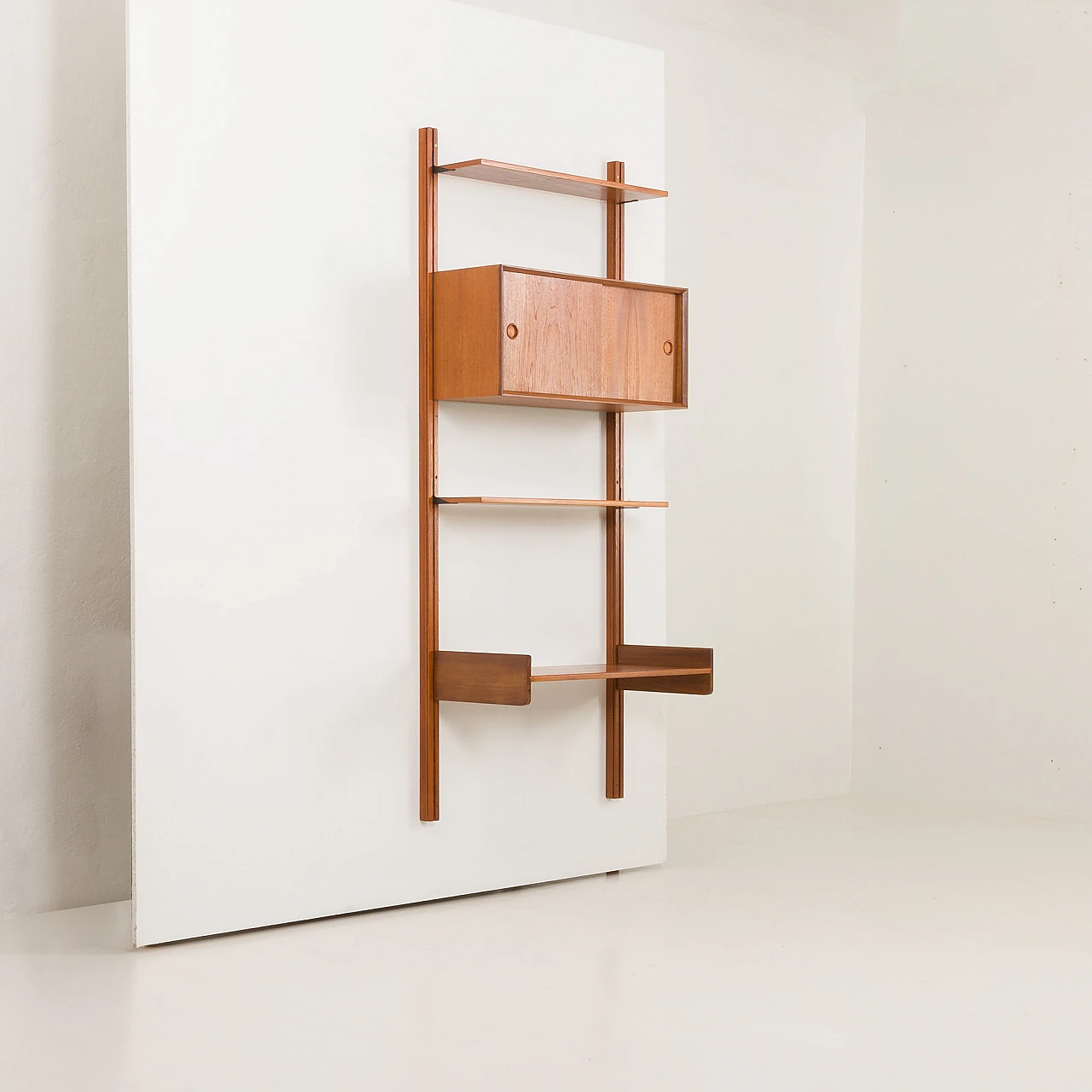 Teak wall unit with desk by Sven Andersen, 1960s 4