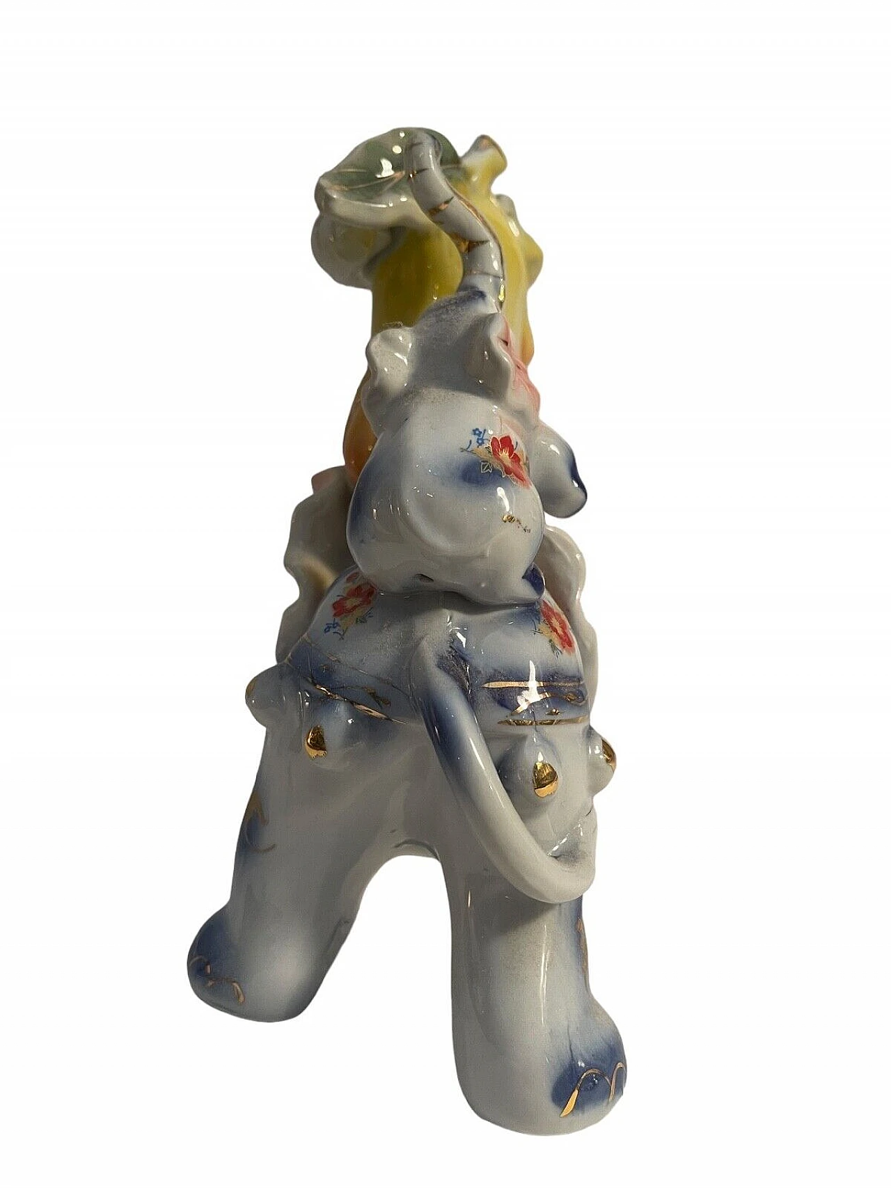 Lucky elephant, polychrome ceramic figurine 3