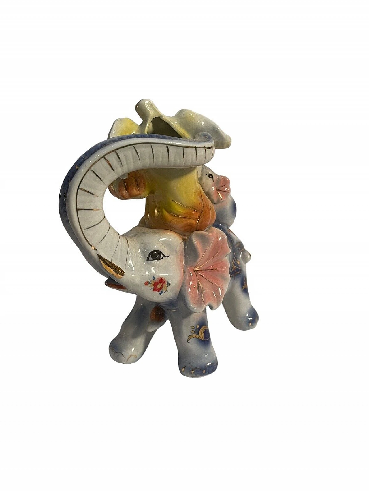 Lucky elephant, polychrome ceramic figurine 6