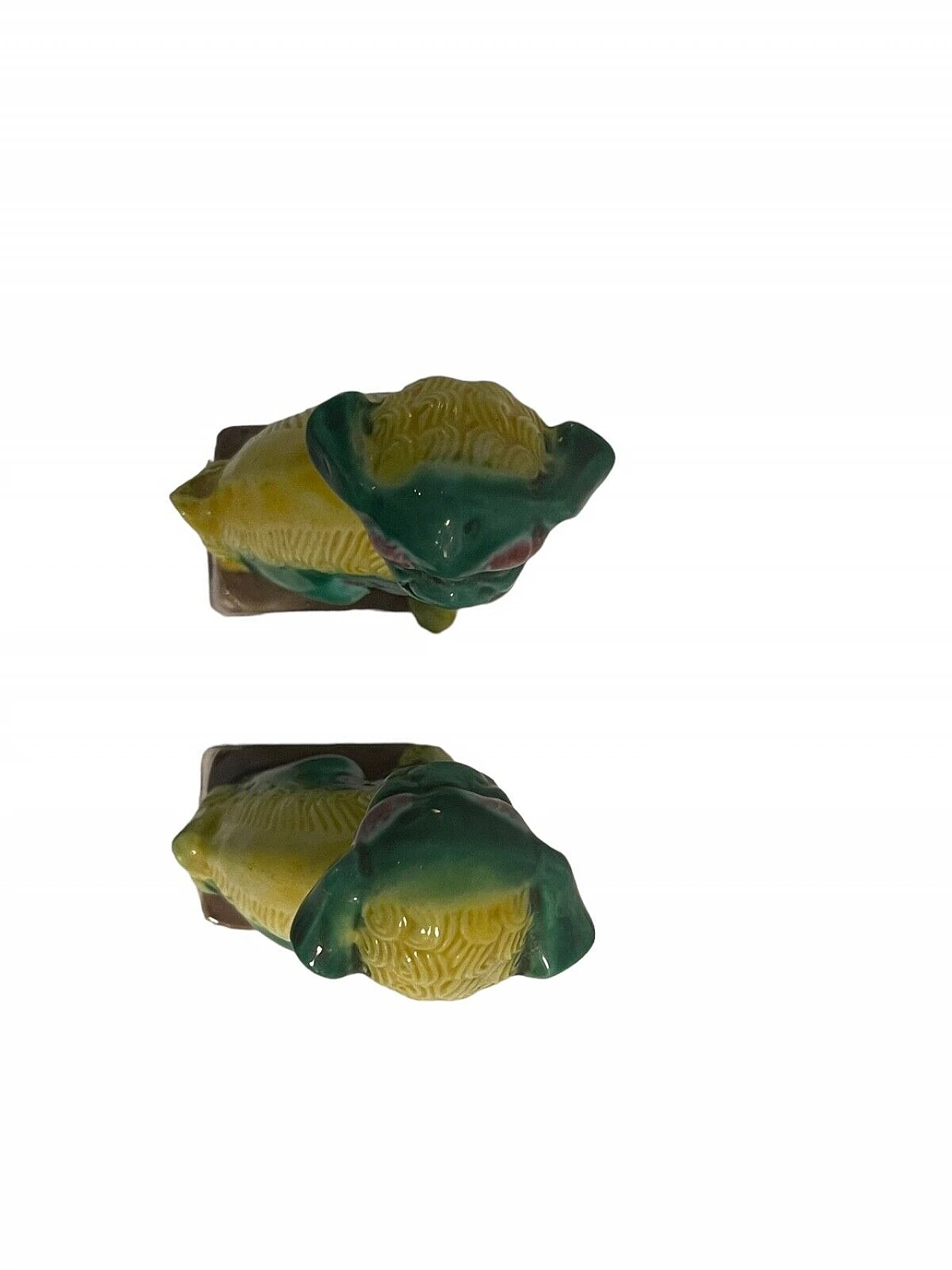 Pair of Chinese Pho dogs, polychrome ceramic figurines 5