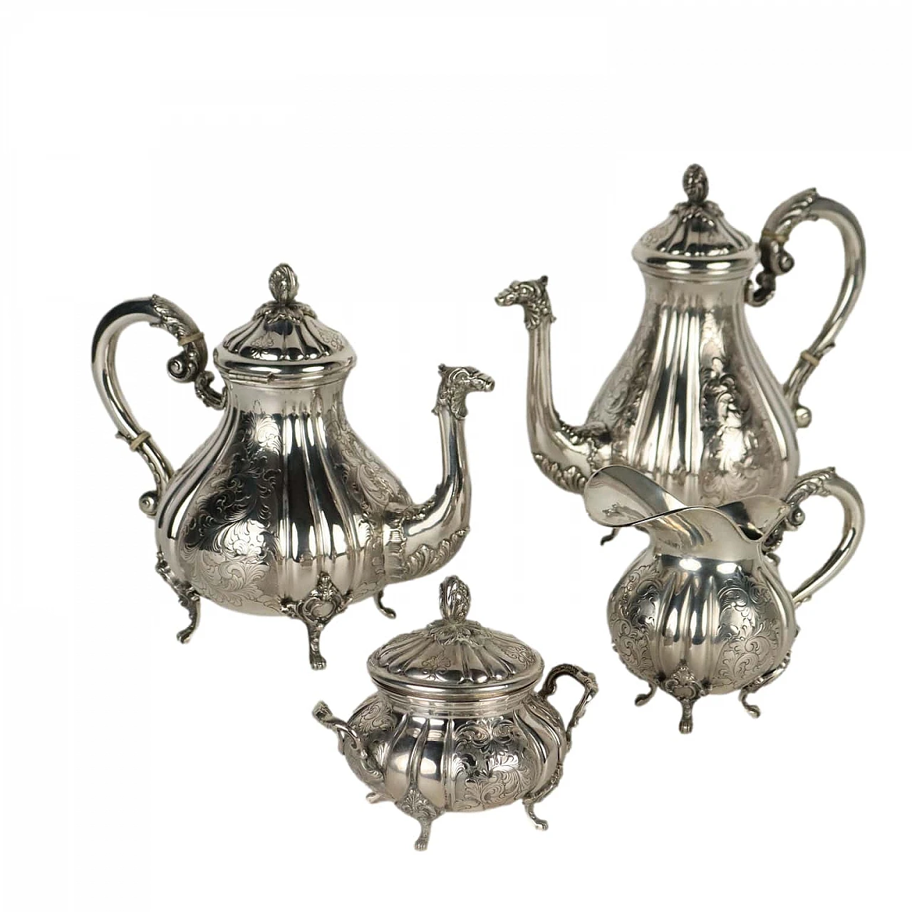 Silver tea and coffee service by Tortini Gabriele 1