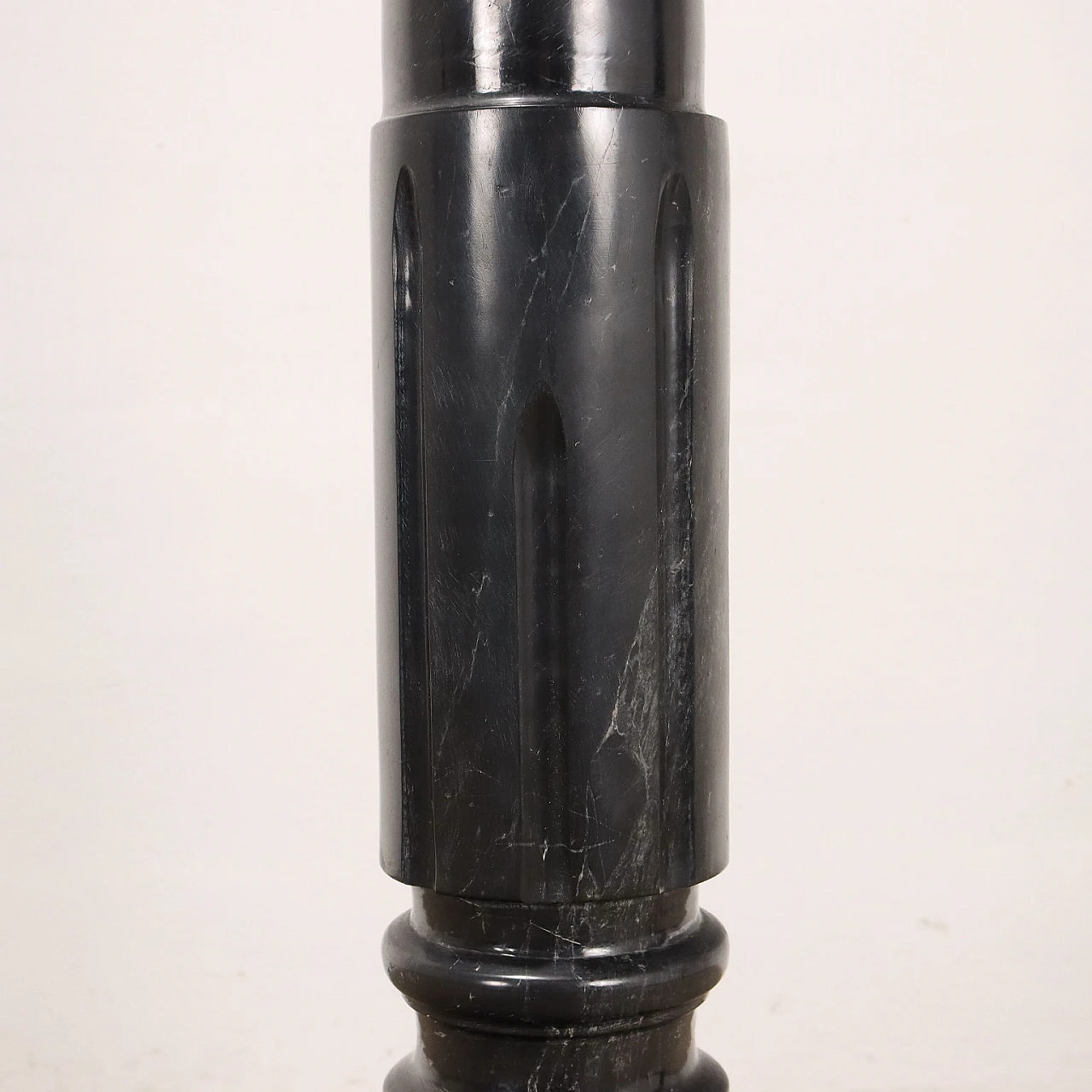 Black marble column in neoclassical style with bronze details 5