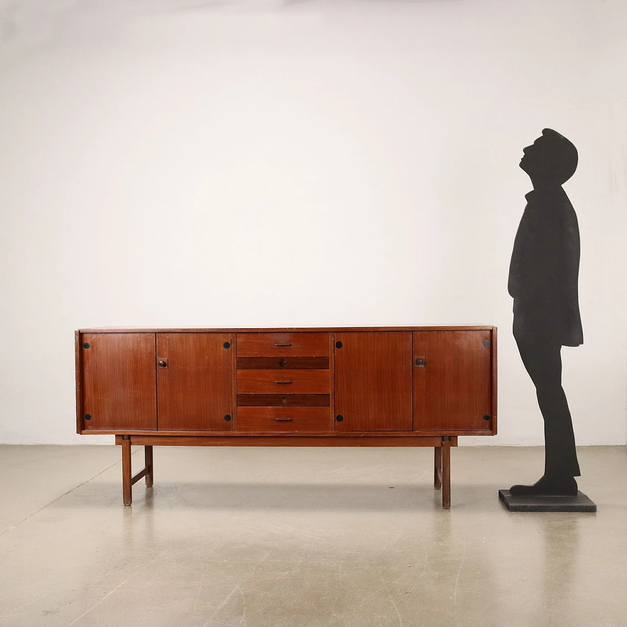 Credenza in legno impiallacciato teak, anni '60 2