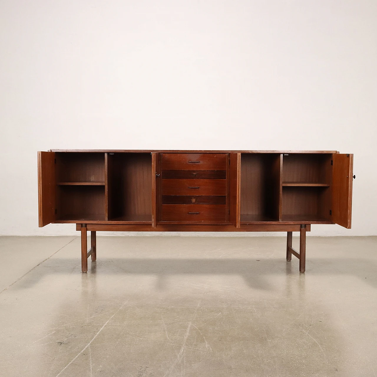 Credenza in legno impiallacciato teak, anni '60 5