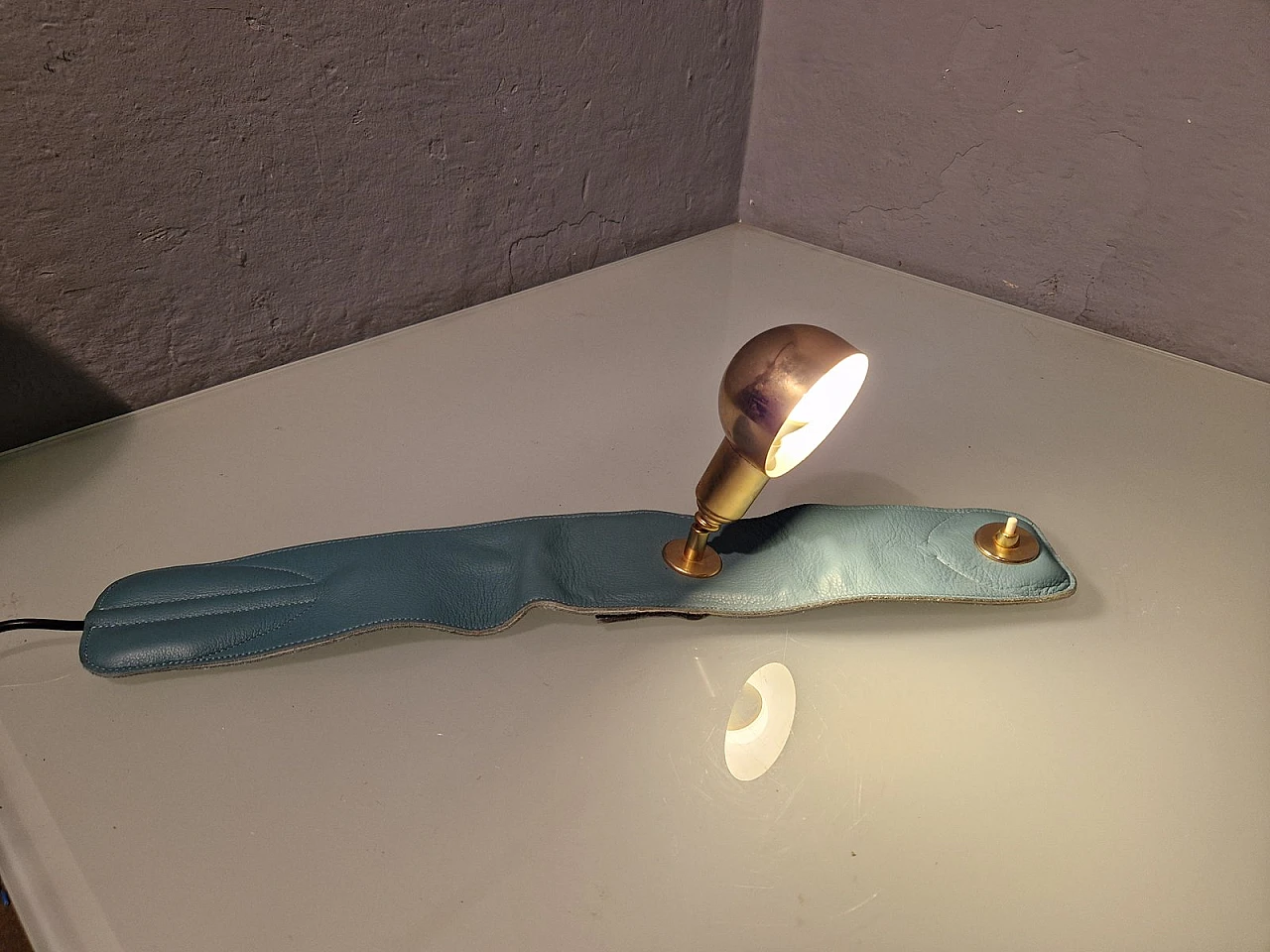 Light blue LP01 lamp by Luigi Caccia Domination for Azucena, 1980s 2