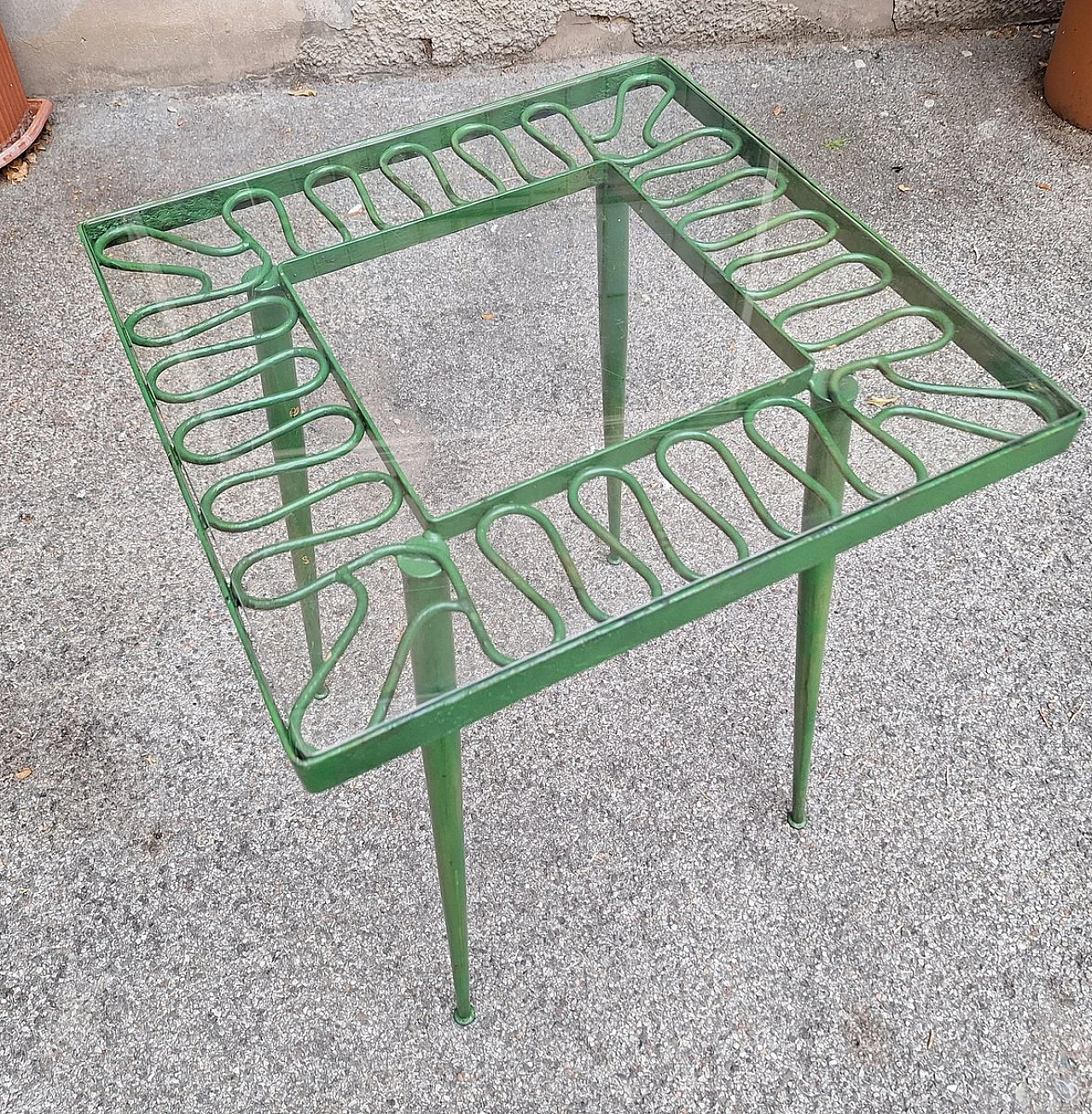 Outdoor table in green lacquered iron by Gio Ponti, 1950s 2