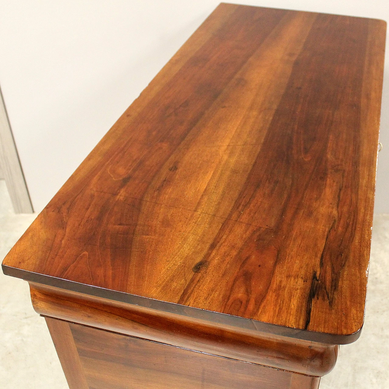 Charles X chest of drawers in solid walnut, 19th century 8