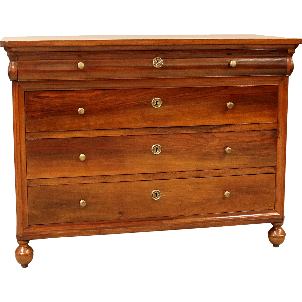 Charles X chest of drawers in solid walnut, 19th century 11