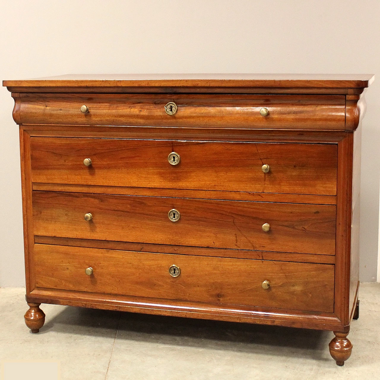 Charles X solid walnut dresser, first half of the 19th century 1