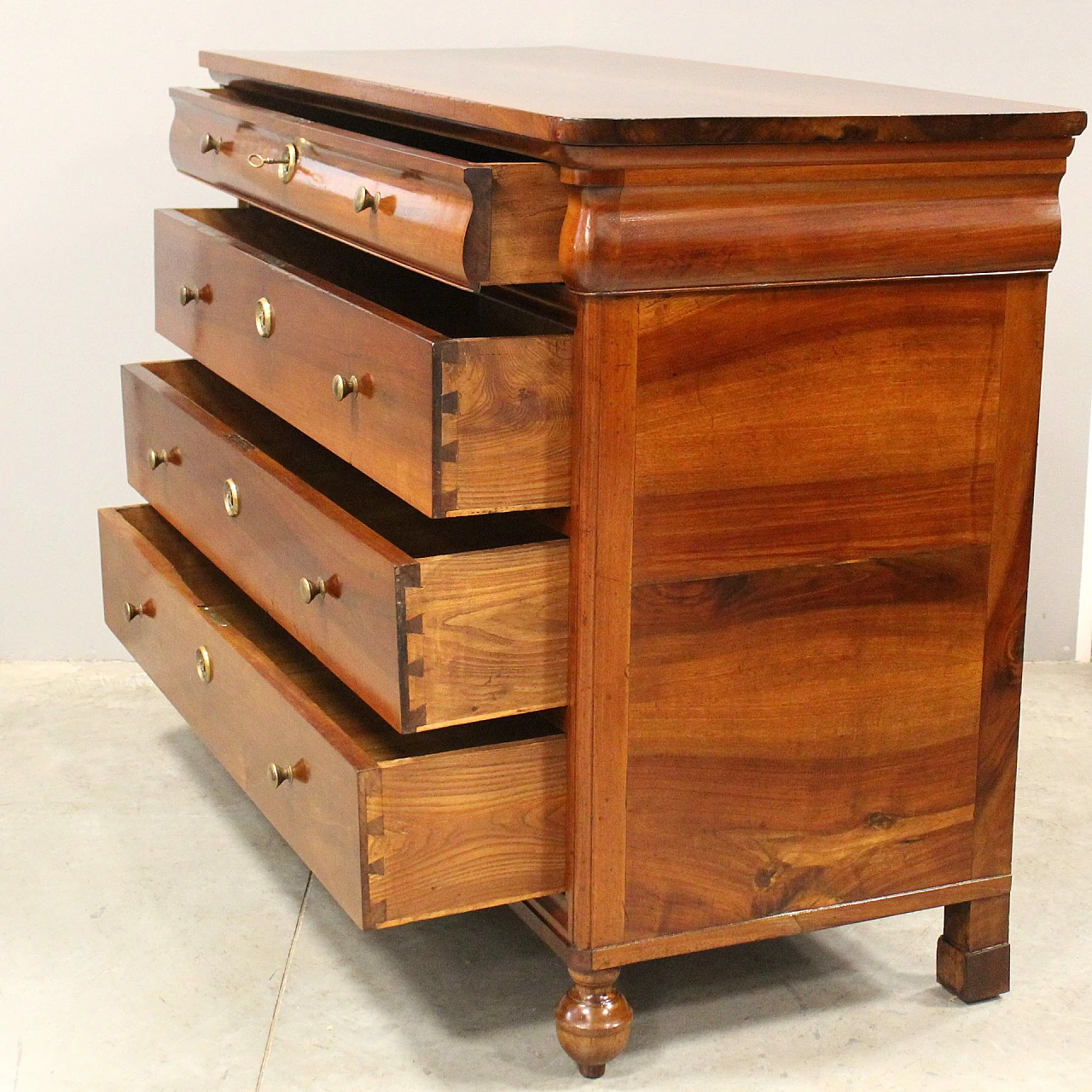 Charles X solid walnut dresser, first half of the 19th century 5