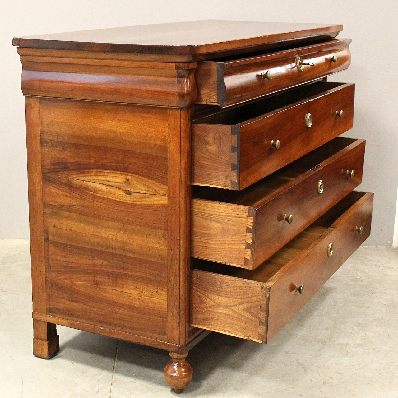 Charles X solid walnut dresser, first half of the 19th century 6