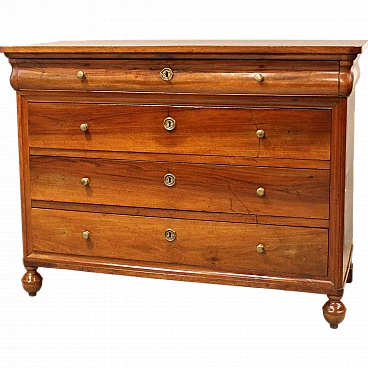 Charles X solid walnut dresser, first half of the 19th century