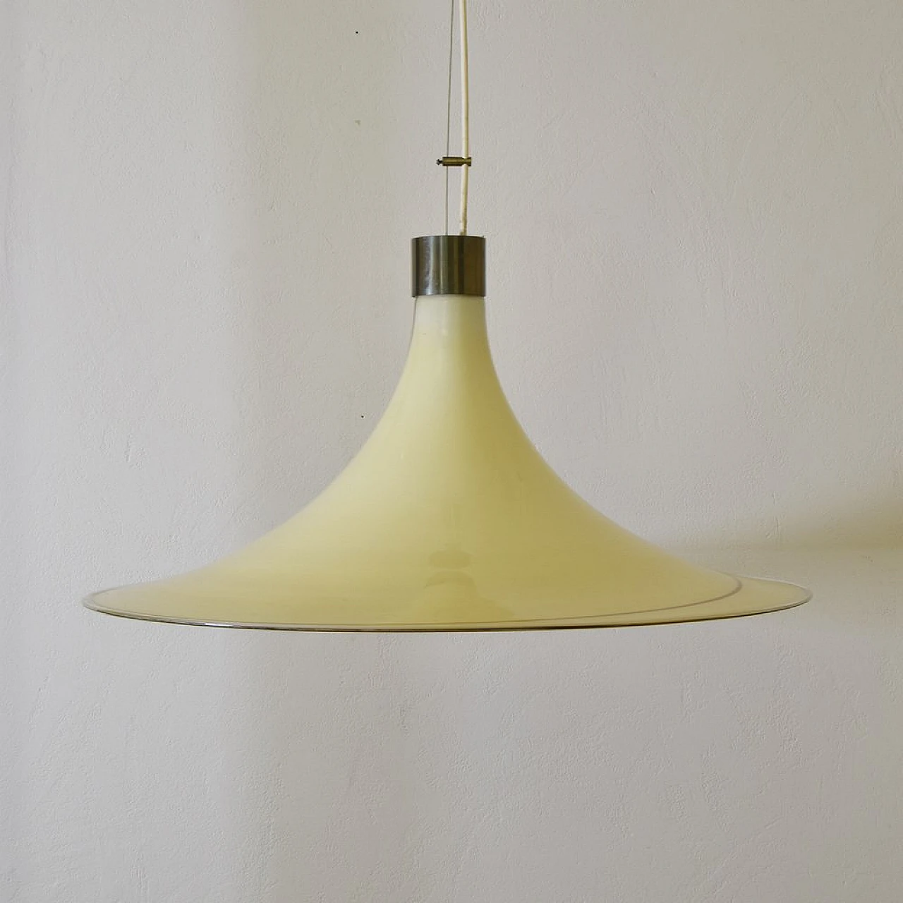 Lampada da soffitto in vetro di Murano e ottone, anni '70 8