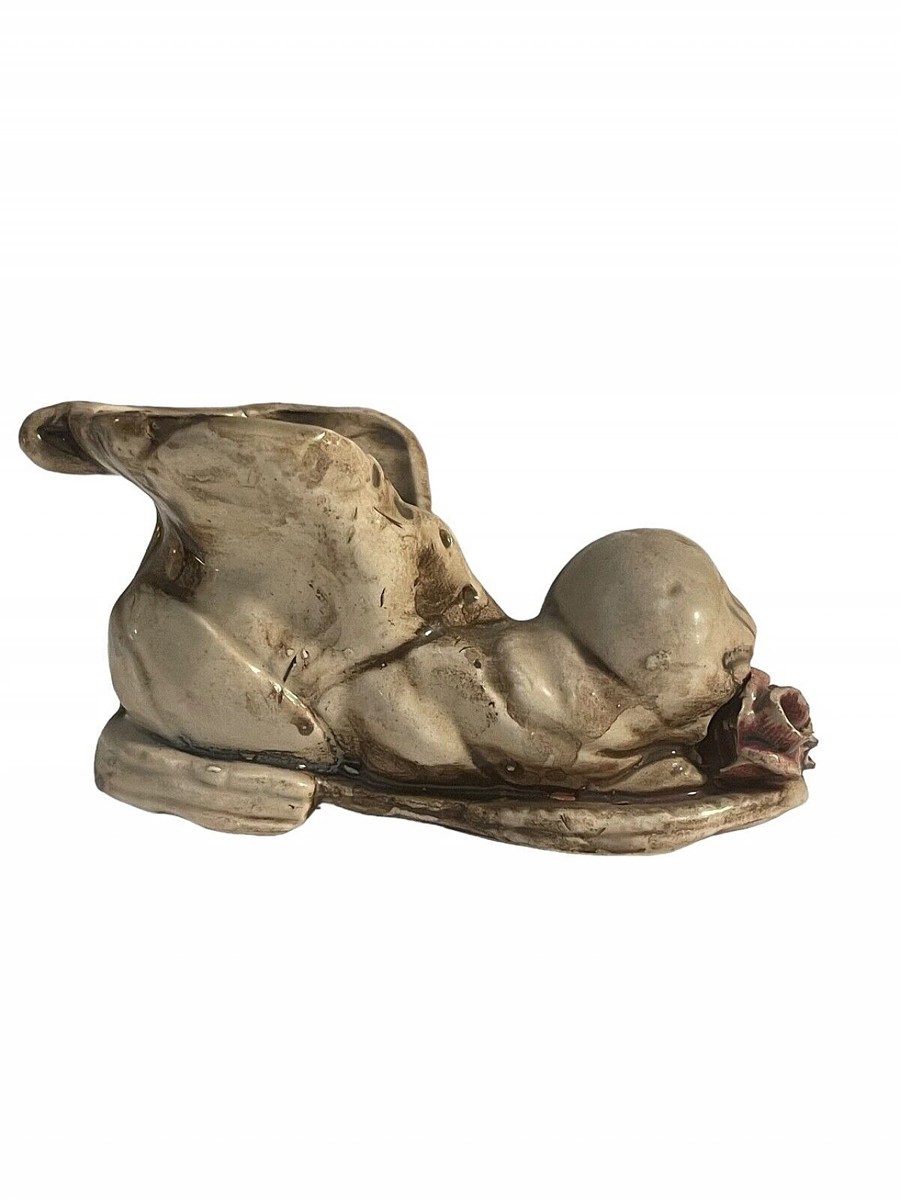 Polychrome ceramic broken shoe figurine 4