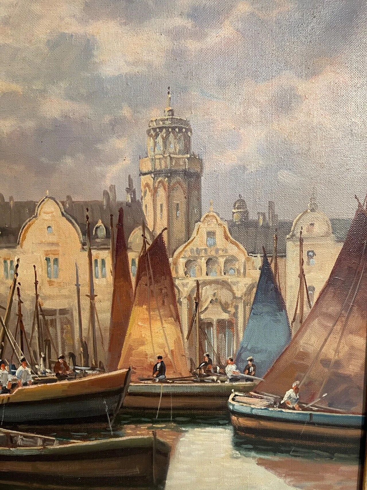 Venice, oil painting on canvas by Giuseppe Viganò, late 20th century 4