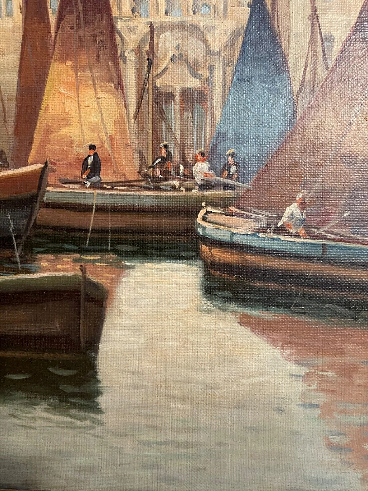 Venice, oil painting on canvas by Giuseppe Viganò, late 20th century 5