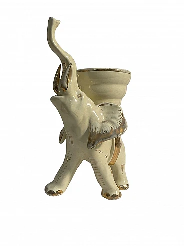 Polychrome ceramic elephant figurine, 1970s