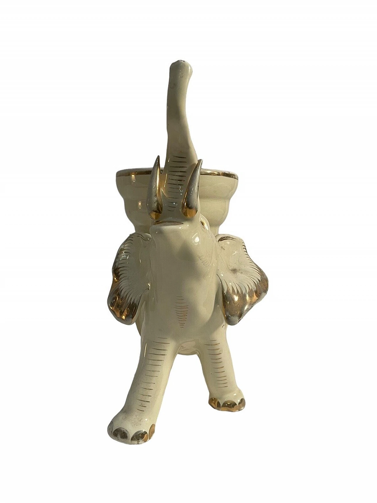 Polychrome ceramic elephant figurine, 1970s 2