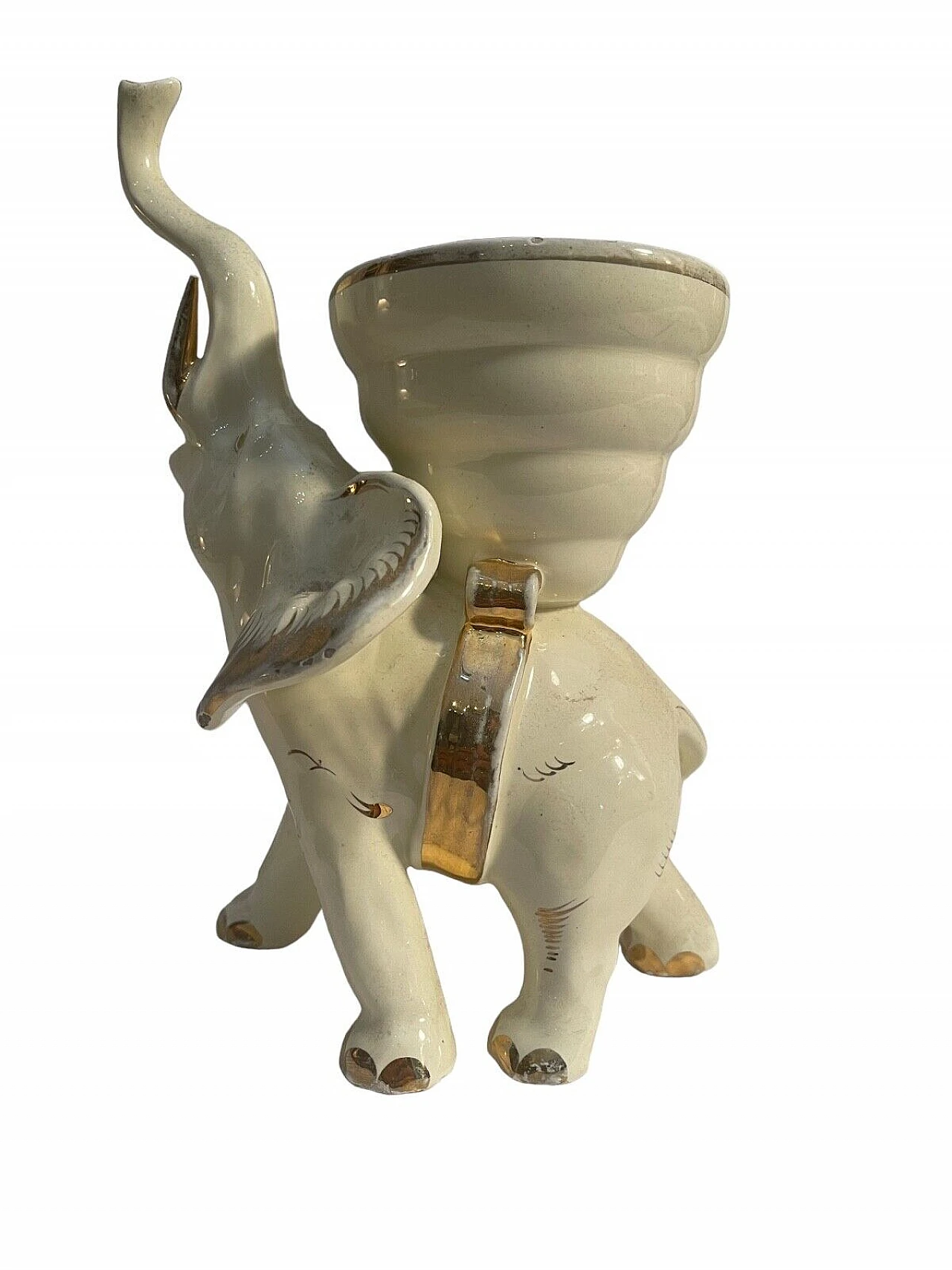 Polychrome ceramic elephant figurine, 1970s 5