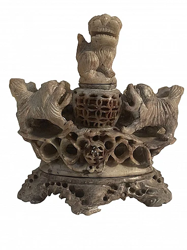 Chinese soapstone perfume burner, 19th century