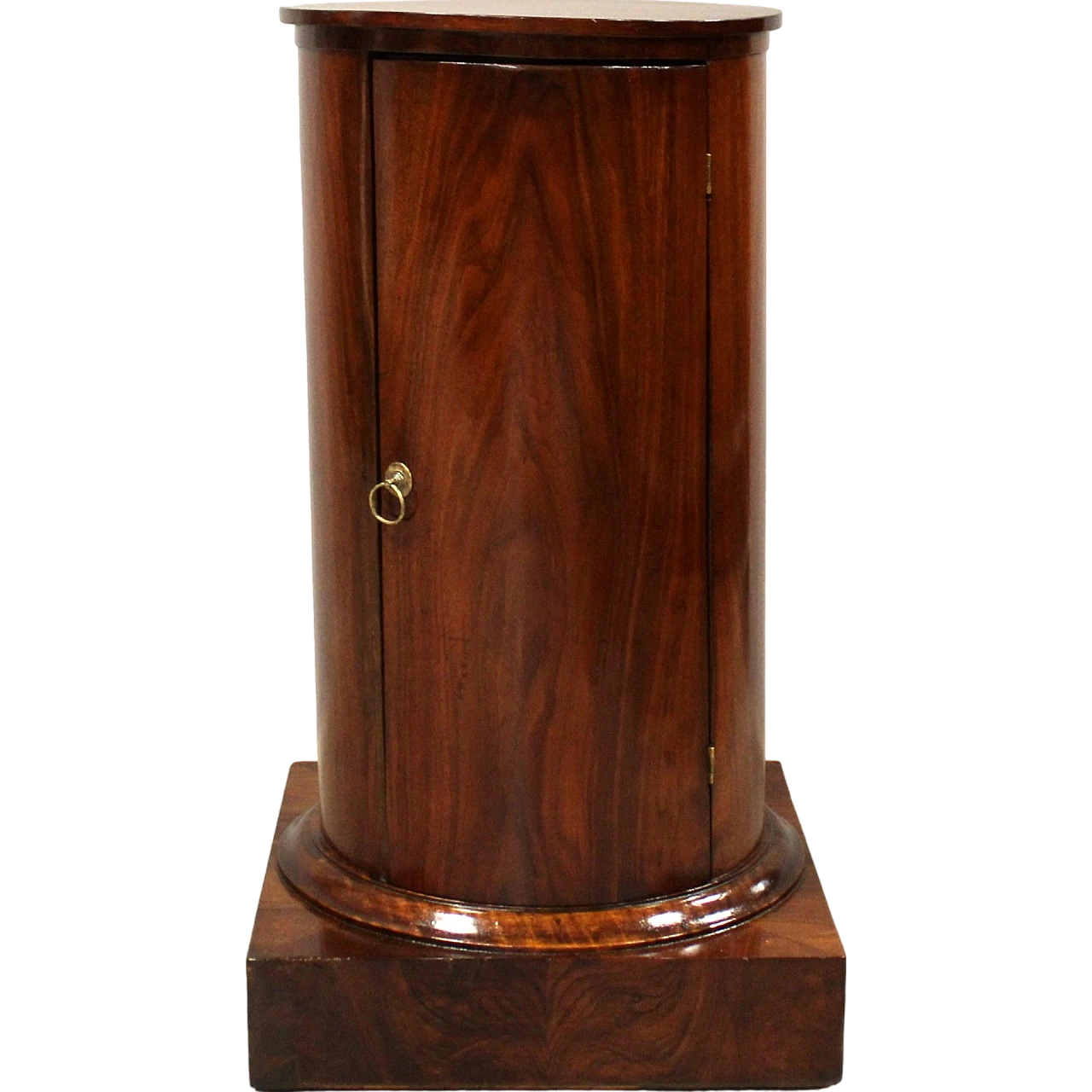 Empire walnut column bedside table, 19th century 10