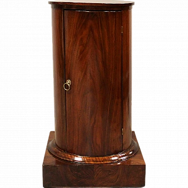 Empire walnut column bedside table, 19th century