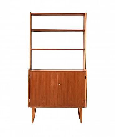 Scandinavian bookcase with shelving & storage compartment, 1960s