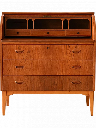 Scandinavian teak secrétaire with drawers, 1960s