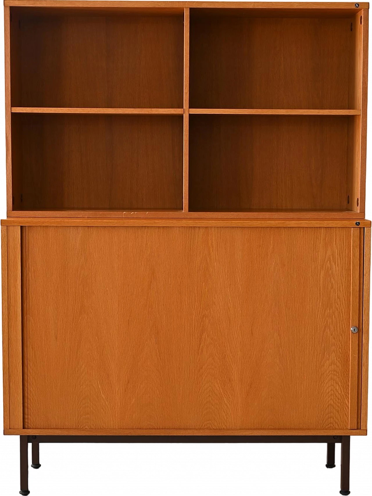 Oak office cabinet with metal legs, 1960s 14