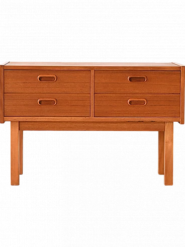 Entryway low sideboard in teak with drawers, 1960s