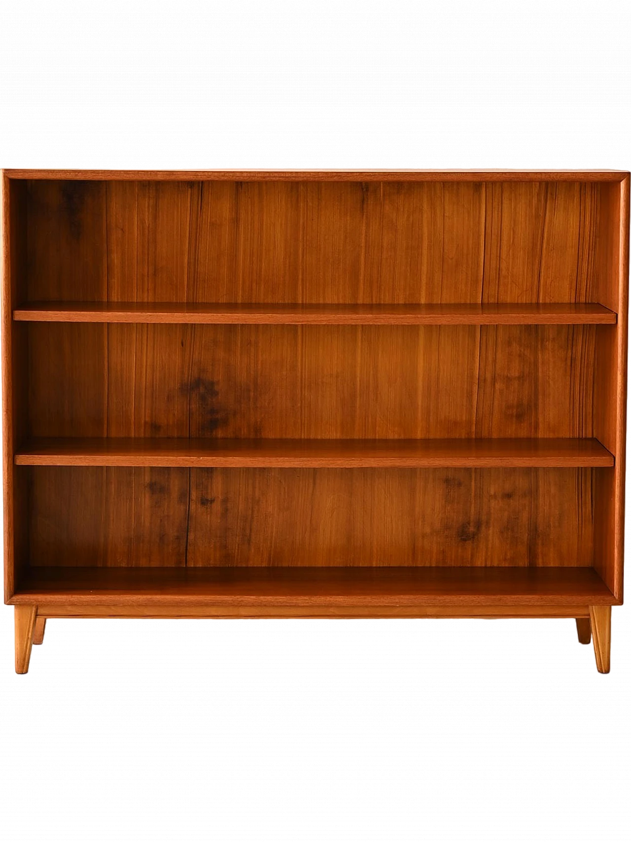 Oak wood bookcase with three shelves, 1960s 8