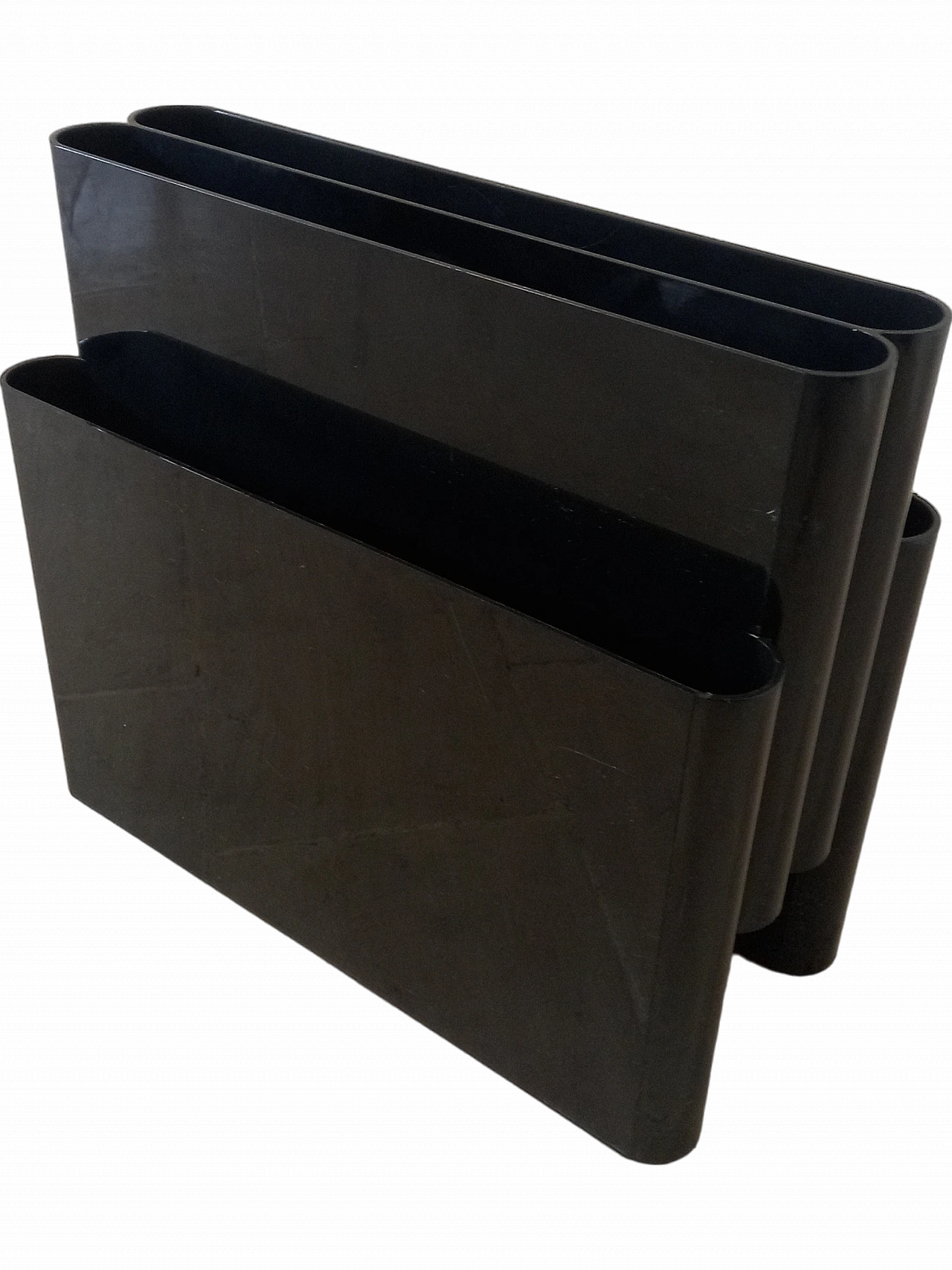 Magazine rack 4676 in black abs by G. Stoppino for Kartell, 1990s 7